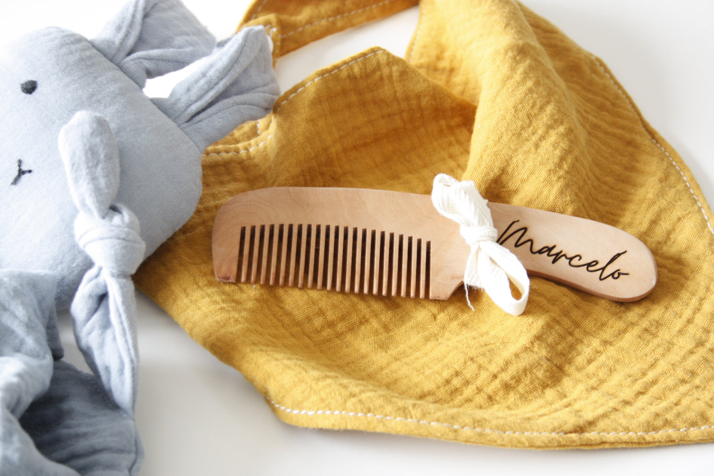 Personalized wooden baby comb