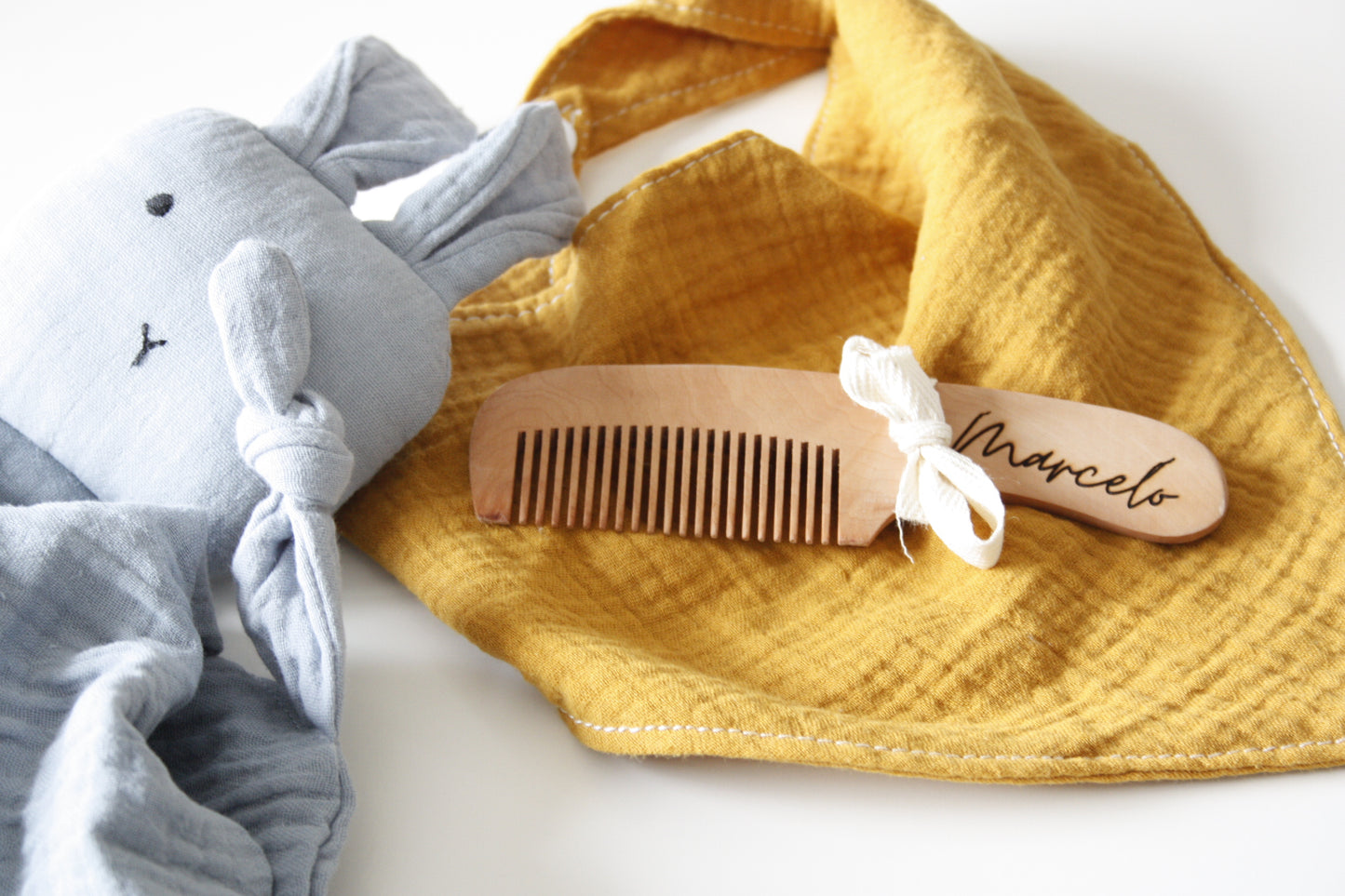 Personalized wooden baby comb