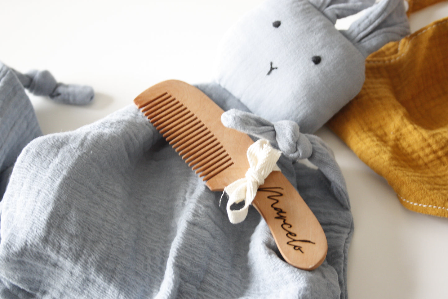 Personalized wooden baby comb