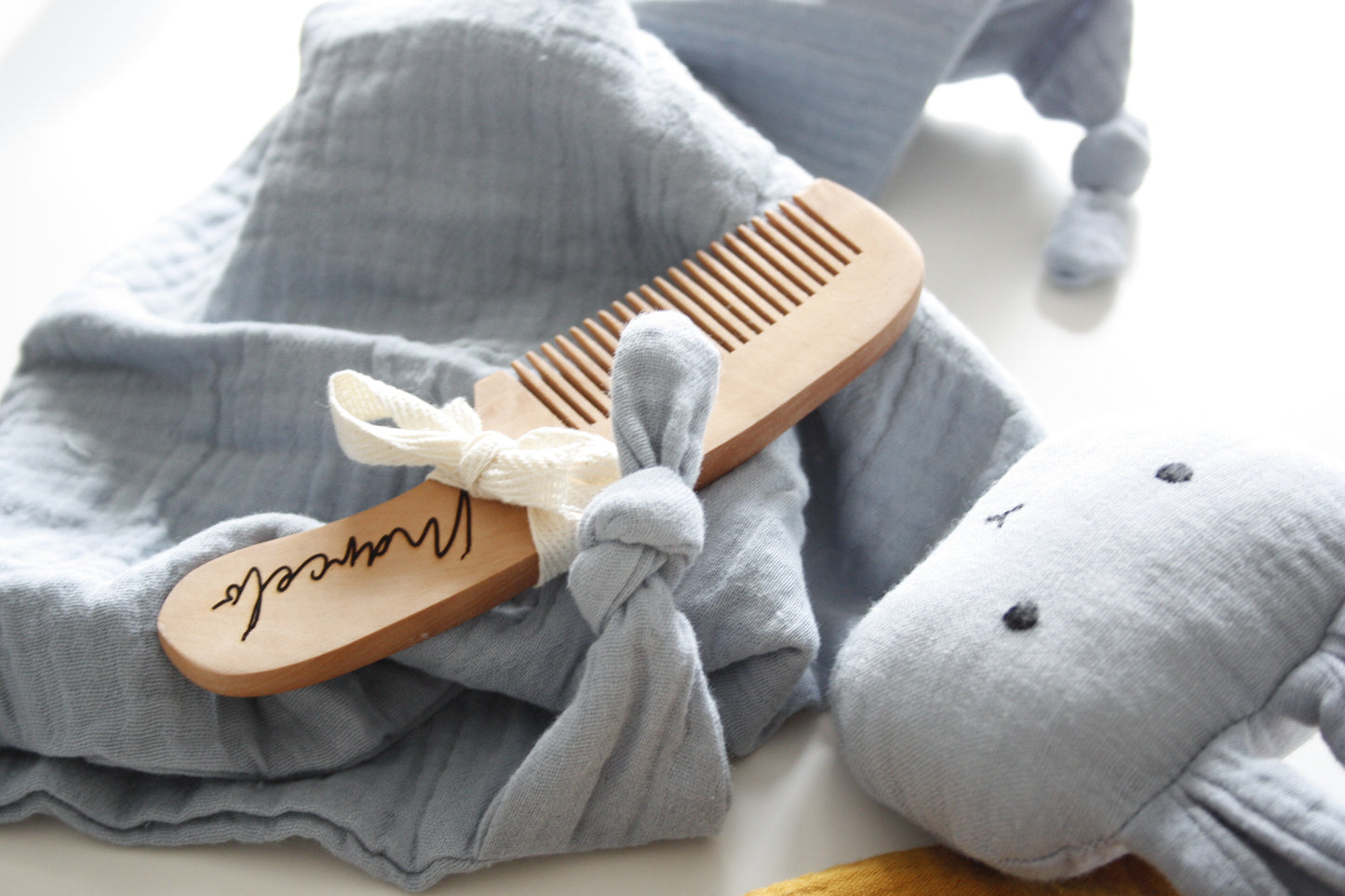 Personalized wooden baby comb