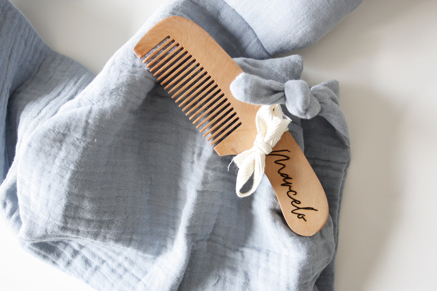 Personalized wooden baby comb