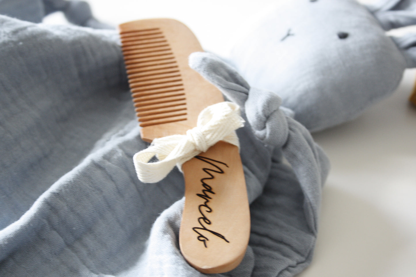 Personalized wooden baby comb