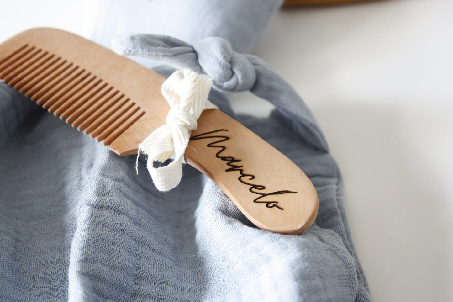 Personalized wooden baby comb