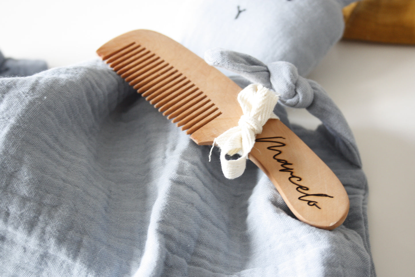 Personalized wooden baby comb