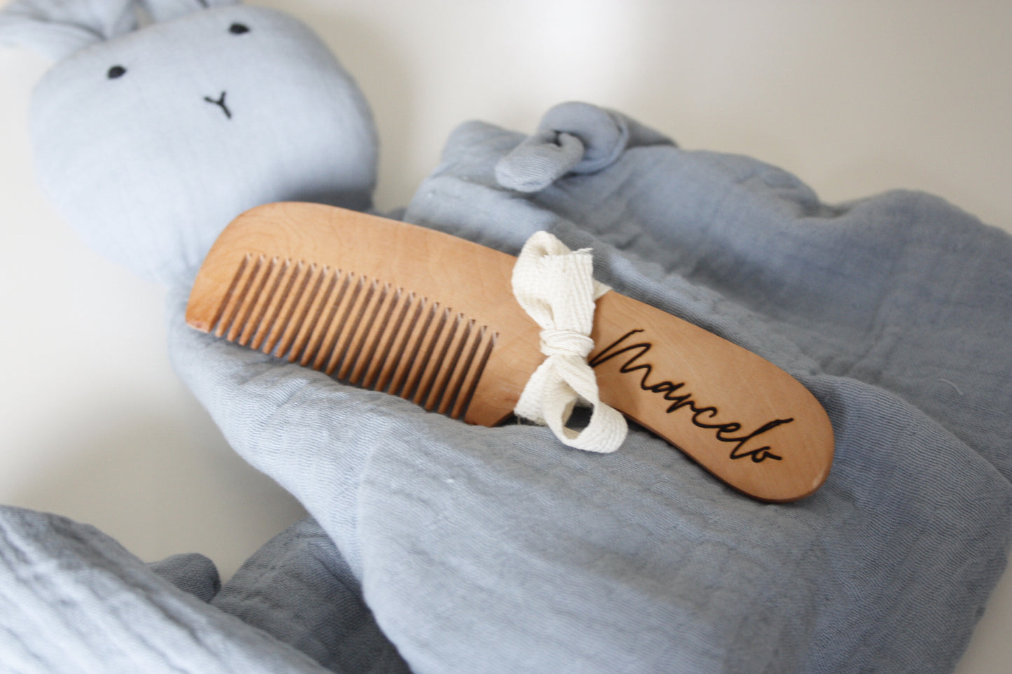 Personalized wooden baby comb