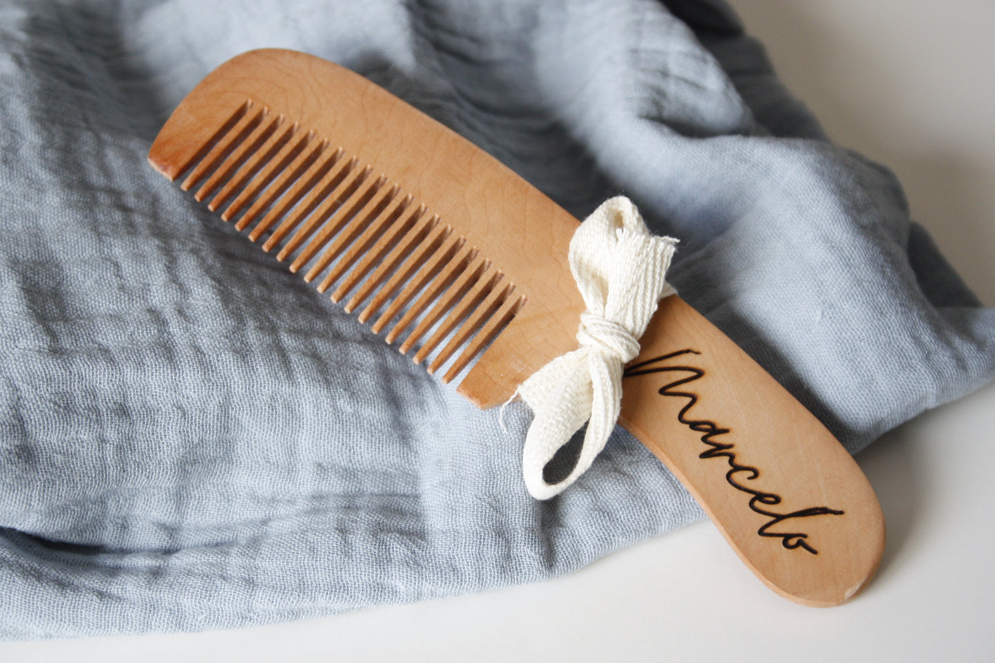 Personalized wooden baby comb